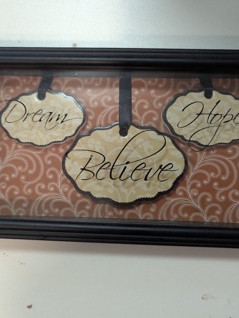 "Dream Believe Hope" Word Shadow Box Wall Art